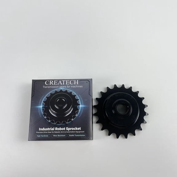 CREATECH Transmission gears for machines,Industrial Sprocket Drive Gear, Precision Machined Metal Transmission Sprocket Wheel for Robotic Arms, Automated Machinery, Mechanical Power Transmission