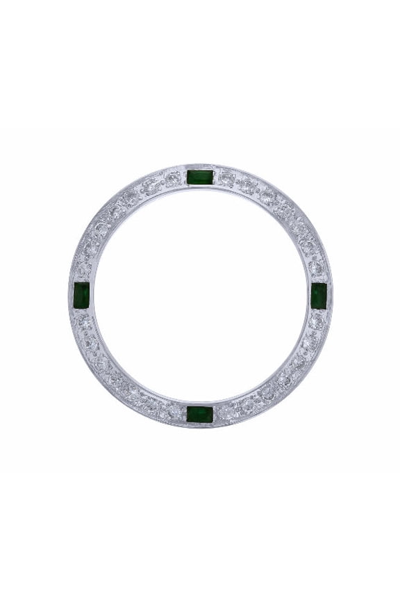 CREATED DIAMOND EMERALD BEZEL FOR 26MM ROLEX DATE , DATEJUST WATCH LADY WHITE