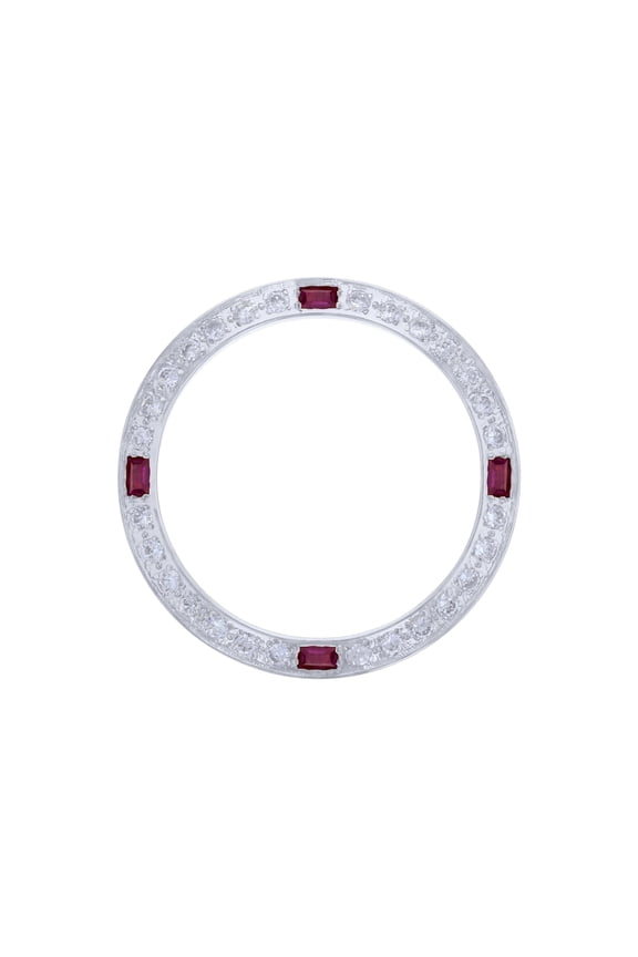 CREATED DIAMOND RUBY BEZEL FOR 26MM ROLEX DATE DATEJUST 6917 6900 LADY WHITE