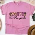 thumbnail image 1 of CREATED Retro Floral T-Shirt | Christian Inspirational Hippie Tee, Azalea, Size L, 1 of 6