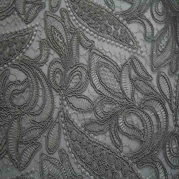 CREATION Glitter Embroidered Mesh Fabric. Lace Netting Material 52 Inch in Width | Home Decor, Silver / Cut by the Yard