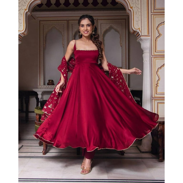 CREATIONBYAAROHI New Designer Party Wear Look Georgette Gown With Bottom and Dupatta