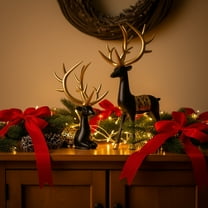 CREATITOY 1 Pair Christmas Mini Reindeer Ornaments Festive Tabletop Decor Perfect for Home Living Room Holiday Decor and Christmas Supply