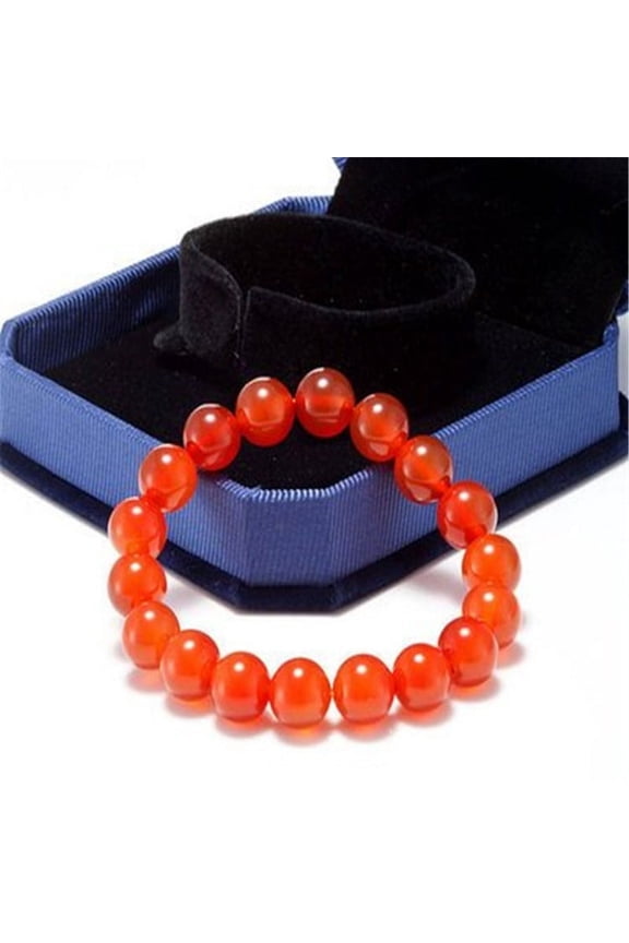 1 Pc 6-16mm Red Agate Beaded Bracelet - Natural Stone Design, Daily Wear Gift Accessory