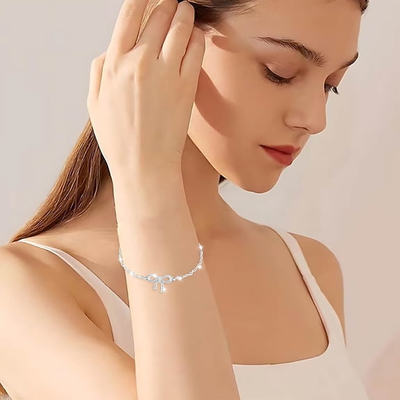 CREATITOY 1 Pc Bow-Shaped Bracelet - Elegant Design, Daily Wear Party Gift Accessory for Women & Girls