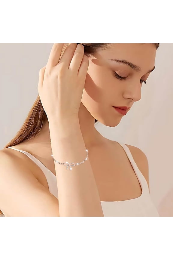 1 Pc Bow-Shaped Bracelet - Elegant Design, Daily Wear Party Gift Accessory for Women & Girls