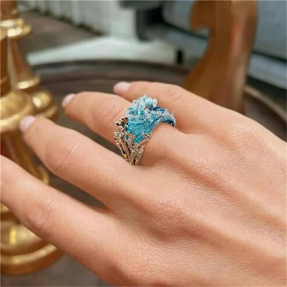 CREATITOY 1 Set Sky Resin Jewelry - Necklace & Ring, Versatile Daily Wear Party Accessory