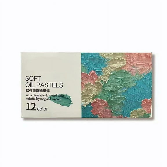 CREATITOY 12-Color Heavy Pigment Soft Oil Pastels Drawing Coloring Crayon Set