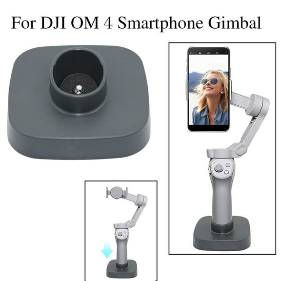 CREATITOY 2020 New OM 4/Mobile 3 Smartphone Gimbal Stand Base Mount - Gray Plastic Stabilizer Toy Accessory for Desktop Photography with Anti-Slip Cushion & Screw
