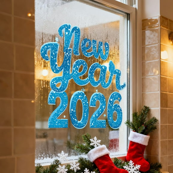 CREATITOY 2026 Static Cling Window Stickers - Festive Decor for Home & Office Windows