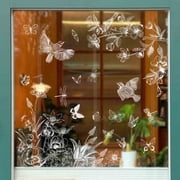 CREATITOY 4 Pcs Spring Flower Butterfly Static Window Clings for Home Windows Decor Spring Season