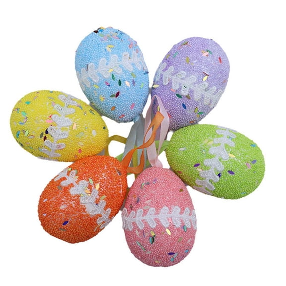 CREATITOY 6 Pcs Easter Eggs Decorative Ornament for Holiday Hunt Party Decor