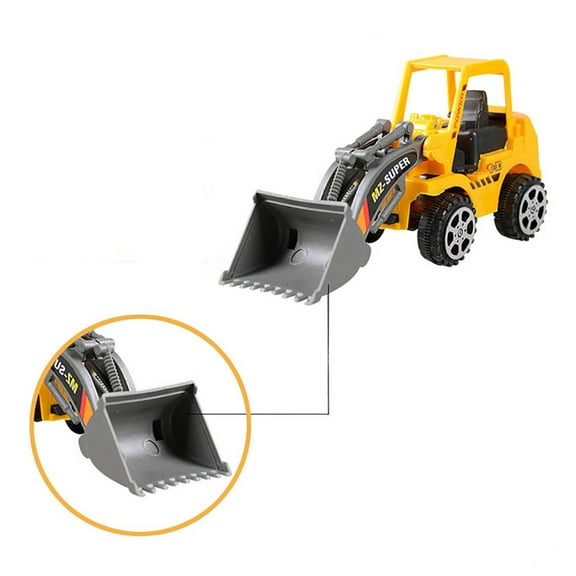 CREATITOY 6Pcs Mini Construction Vehicle Toy Trucks Set - Friction-Powered, Non-Toxic Safe Materials, Educational Kids Gift for Role Play (Yellow)