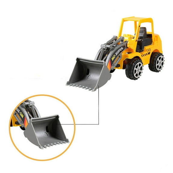 CREATITOY 6Pcs Mini Construction Vehicle Toy Trucks Set - Friction-Powered, Non-Toxic Safe Materials, Educational Kids Gift for Role Play (Yellow)