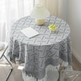 thumbnail image 1 of CREATITOY 90x90 Inches Cotton Voile Tablecloth Rectangular Tassel Fringe Decorative Tea Table Cover Dining Table Cloth for Home Kitchen Party Decorations, 1 of 6