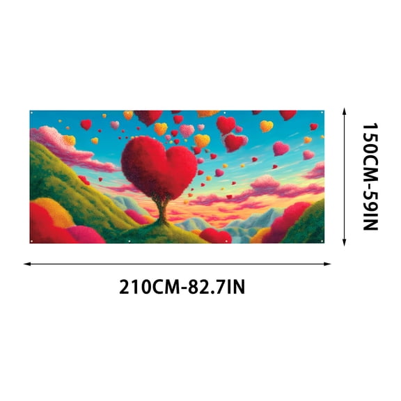 CREATITOY Amazon Valentine's Day Garage Flag Romantic Hanging Banner for Garage Party Decor