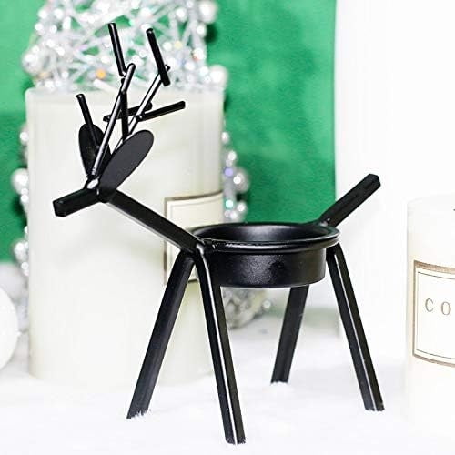 CREATITOY Antique Bronze Deer Candle Holder European Style for Christmas Home Decor Holiday Gift Festive Table Centerpiece