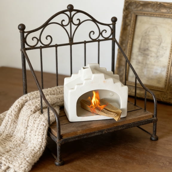 CREATITOY Ceramic Sage Smudge Burner House Shape with Holder for Home Decor Spiritual Cleansing Meditation