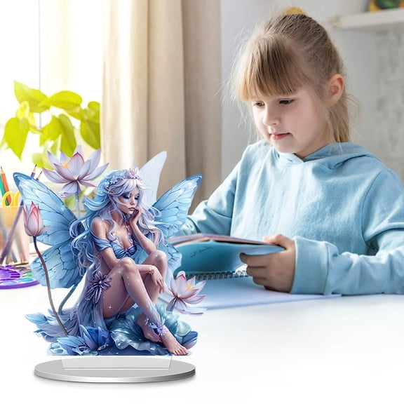 CREATITOY Christmas Acrylic Goddess Ornament, Elegant Tabletop Decor Festive Design, Perfect for Home Living Room Decor, Xmas Holiday and Festive Supply