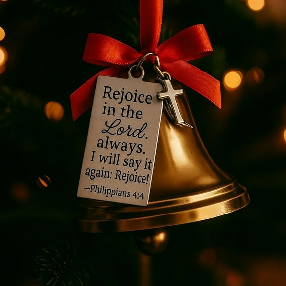 CREATITOY Christmas Bell Ornaments with Bible Verses, Religious Holiday Decor for Xmas Tree Home Church Christmas Party Supplies