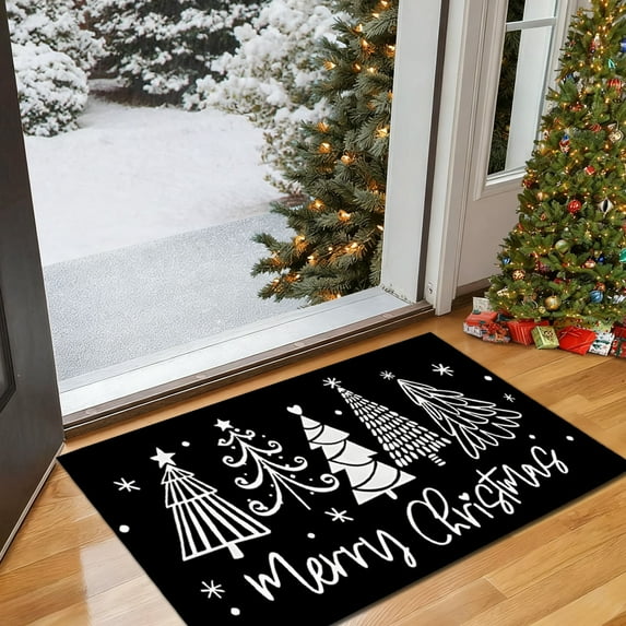 CREATITOY Christmas Entryway Doormat-Non-Slip & Stain-Resistant Floor Mat for Foyer, Bedroom, Front Door, Xmas Holiday Decor