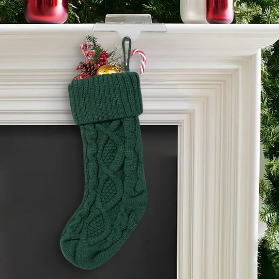 CREATITOY Christmas Knitted Stocking, Soft Wool Yarn Festive Pattern Warm, Ideal for Christmas Tree Hanging, Gift Storage, Holiday Wear and Home Xmas Decor