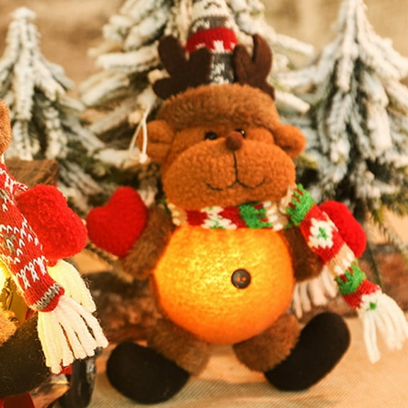 CREATITOY Christmas Light-up Plush Doll Glowing Decoration for Xmas Holiday Home Party Decor, Festive Indoor Outdoor Decoration Supplies