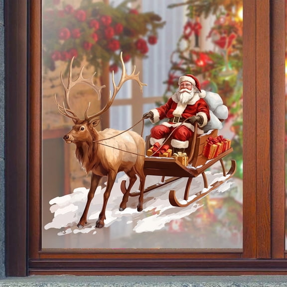 CREATITOY Christmas Themed Stickers (Santa/Reindeer/Tree) + Pearl Curlers - Festive Craft Kit for Party DecorationDIY Makeup Holiday Scrapbooking