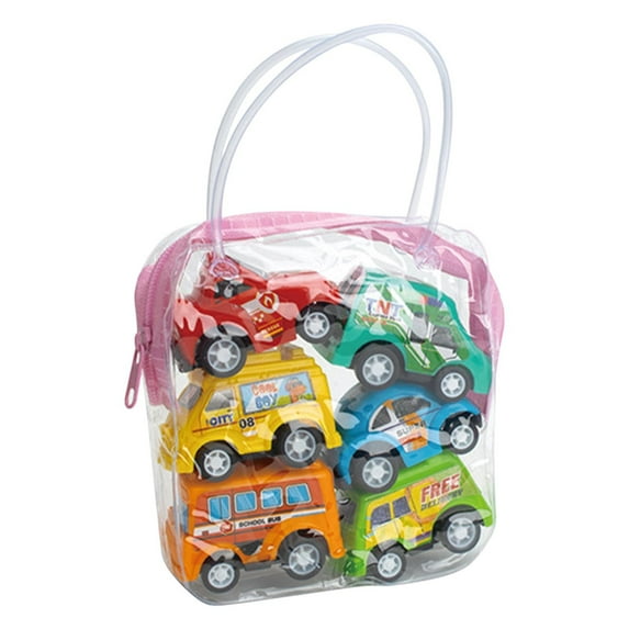 CREATITOY City Power Cars Mini Inertial Regenerative Toy Set - Random Colors, Portable Handbag, Safe Durable Plastic for Kids Gift