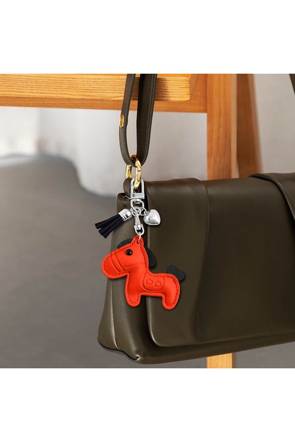 Cute Horse Pendant Heart Charm Phone Keychain Tassel Accessory