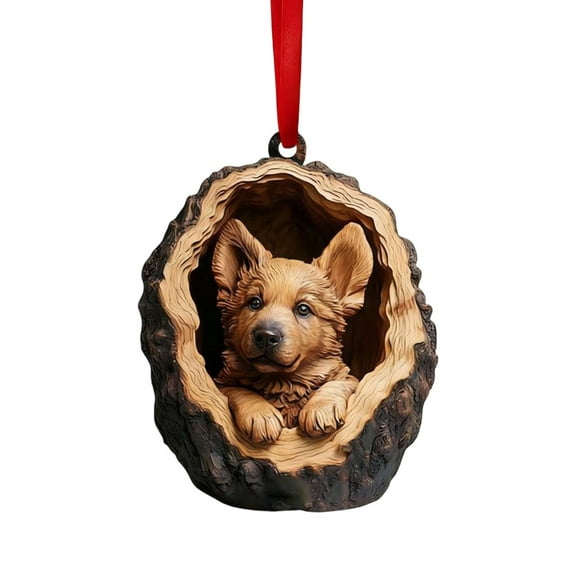 CREATITOY Dog Christmas Ornaments Acrylic Animal Design Decorations for Christmas Tree Xmas Holiday Home Party Decor