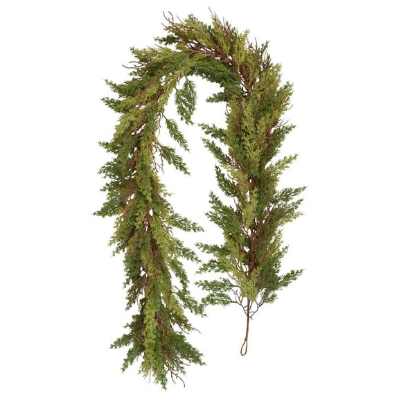CREATITOY Dual-Color Artificial Cypress Christmas Vine, Soft Rubber Pine Needle Wall Decor, Perfect for Home Interior, Holiday Decor, Christmas Scene and Indoor Use