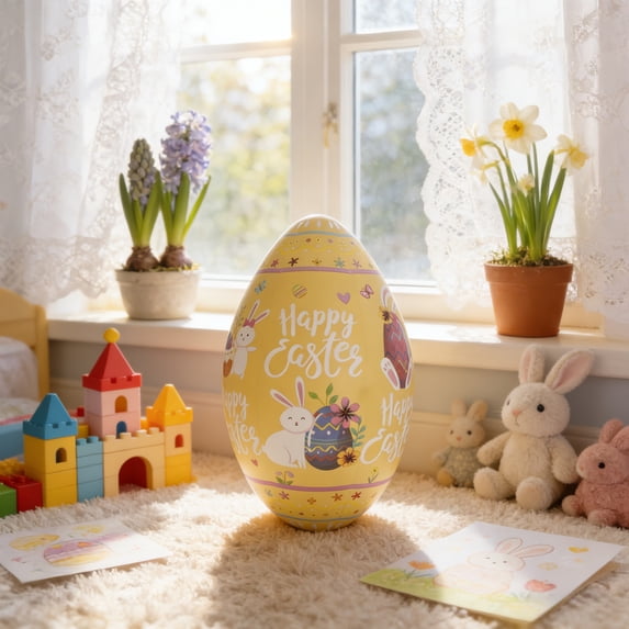 CREATITOY Easter Inflatable PVC Egg Outdoor Yard Garden Decor Blow-Up Egg Toy for Holiday Party