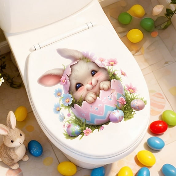 CREATITOY Easter Stickers Toilet Decals for Bathroom Holiday Party Home Decor