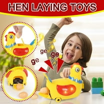 CREATITOY Egg-Laying Walking Chicken Robot Toy with Music, Lights & 360° Wheels - Interactive Educational Toy for Kids (Battery Included)