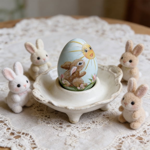 CREATITOY Hand Painted Animal Pattern Foam Easter Egg Ornament Spring Party Wall Tree Layout Decor Decoration