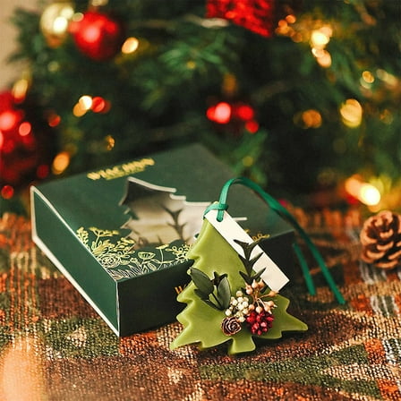 CREATITOY Handmade Christmas Tree Scented Wax Melts Air Freshener with 3 Fragrance Options for Wardrobe Home Decor Odor Elimination Festive Holiday Gift