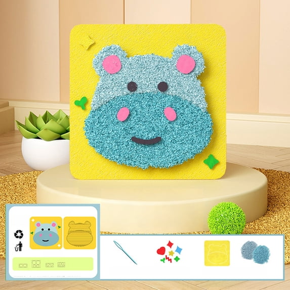 CREATITOY Handmade Creative Cartoon Yarn Embroidery Painting Craft Kit