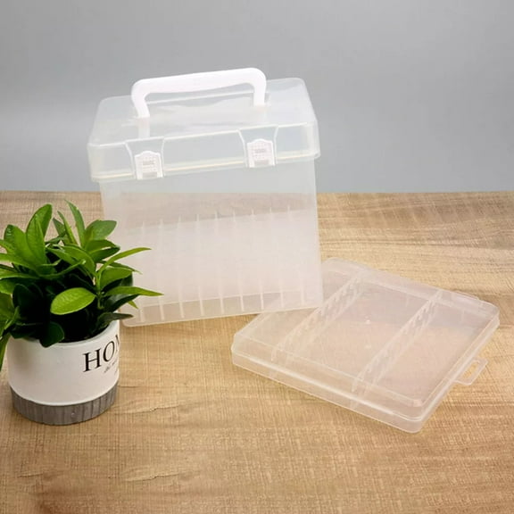 CREATITOY High-Quality Plastic Toy Marker Storage Box - Efficient Organizer for Artists & Kids, Durable Portable Design with Protective Compartments