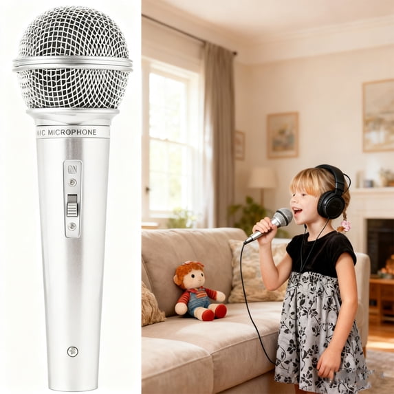 CREATITOY Kids Fake Microphone Prop, Pretend Reporter Interview Toy for Speech Class, Perfect for Kids Activity, Holiday Party, Pretend Play and Hosting Practice