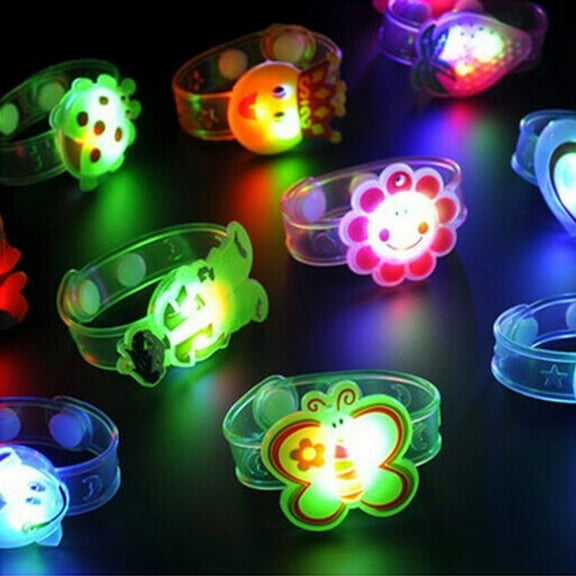 CREATITOY LED Light Up Wrist Toy for Parties - Soft Glow Bracelet with Random Color Dance Party Accessories