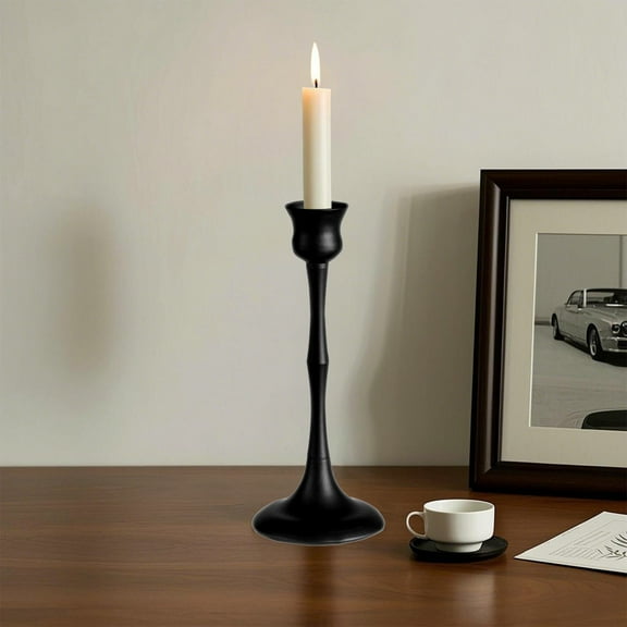 CREATITOY Medium-Sized VInchestage Black Iron Candle Holder - For DInchesInchesg Table, Home Deco, Christmas