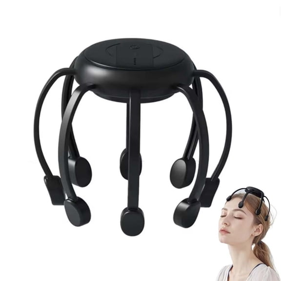 CREATITOY Octopus Head Massager Smart Multi-Point Vibration Relaxation Device Stress Relief Tool