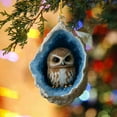 thumbnail image 1 of CREATITOY Owl Raccoon Christmas Ornaments 2D Flat Print Acrylic Small Hanging Pendants for Christmas Tree Xmas Family Party Decorations, 1 of 6
