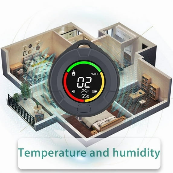 CREATITOY Portable 4-in-1 Gas Detector Temperature Humidity Environment Monitor