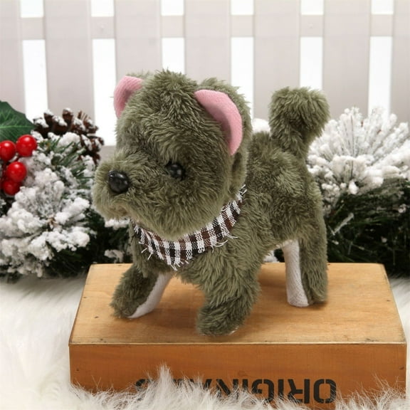 CREATITOY Realistic Walking & Barking Fluffy Electric Toy Dog for Kids - Educational Interactive Puppy Pet Gift, Artificial Fur Simulation Dog Toy (130g)