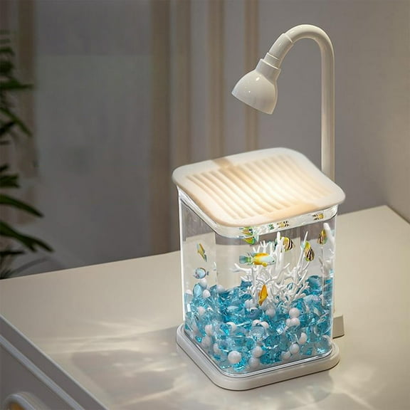 CREATITOY USB-Powered Lighted Fish Tank - USB ChargIncheschesg, for Home, Christmas Ambience Deco