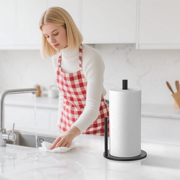CREATITOY Weighted Base Stainless Steel Paper Towel Holder Kitchen Organizer