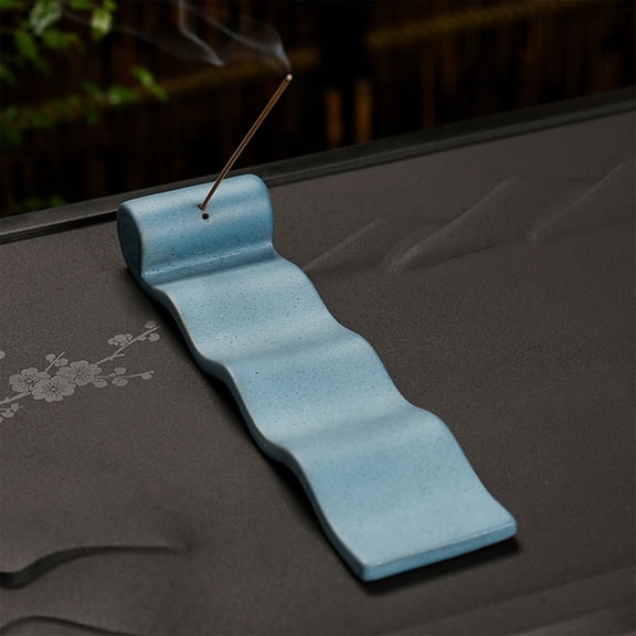 CREATITOY Zen Tile Shape Ceramic Horizontal Incense Burner Holder Home Indoor Line Aroma Decor Stand Ornament