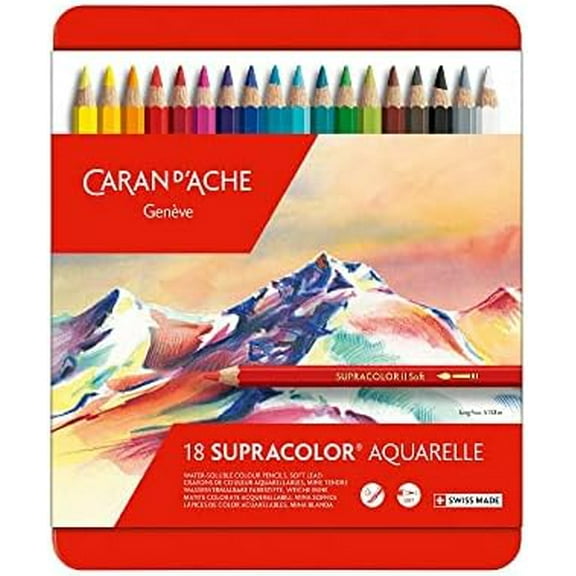CREATIVE ART MATERIALS Caran D'ache Supracolor Metal Box Set Of 18 (3888.318)